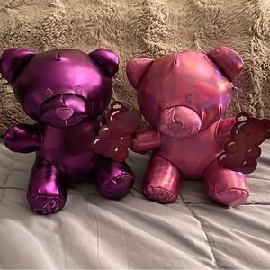 Metallic Purple and Pink Teddy Bears